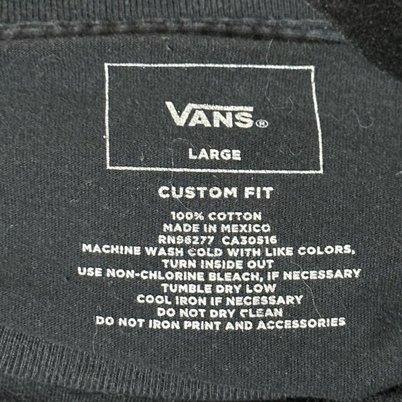 Vans “Off the Wall” size L black cotton short sleeve cropped tee - Picture 5 of 6